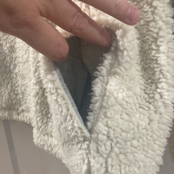 Large Original Weatherproof Vintage Sherpa Quarter Zip ivory and blue 💕 - Picture 4 of 11